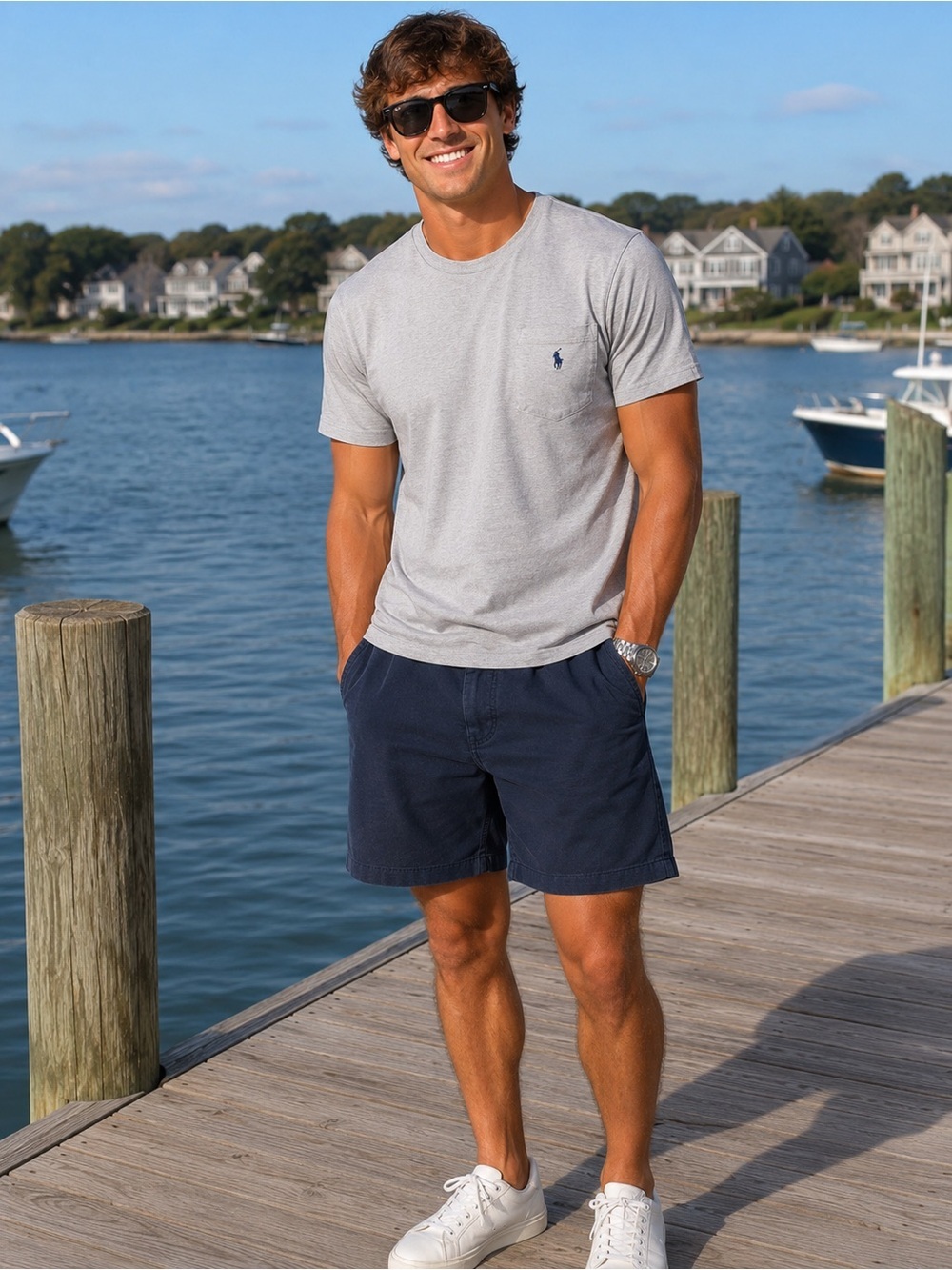 Saddlebred Dark Navy Flat-Front Men's Shorts